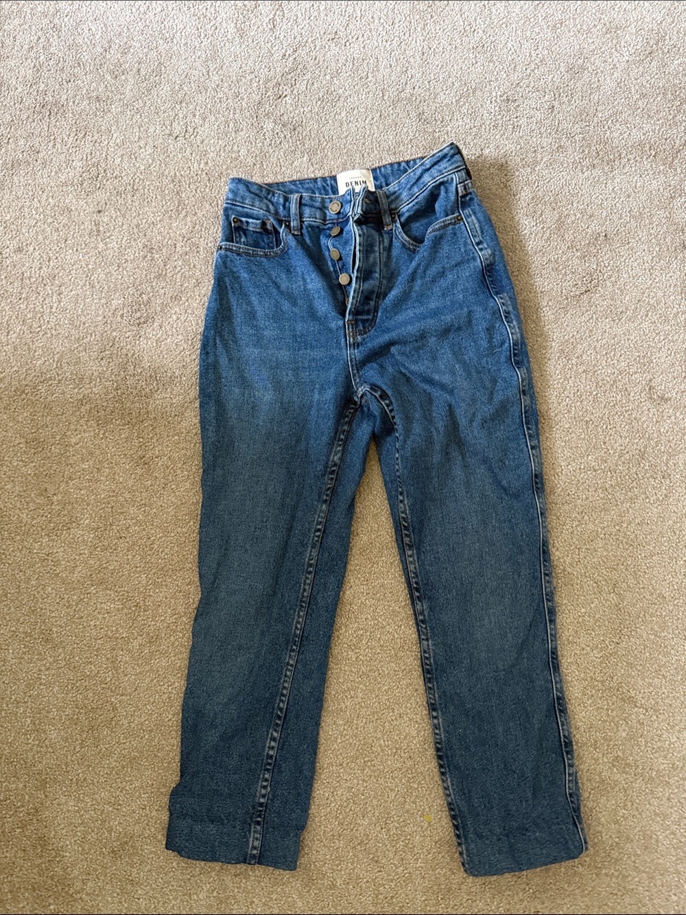 Brut Sexy High-Waist Button-Fly Blue Denim Jeans
